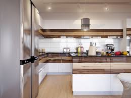 walnut cabinets white gloss