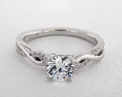 14k White Gold Single Row Pave Infinity Engagement Ring By Martin Flyer In 2021 Infinity Engagement Ring Engagement Rings Romantic Pave Setting Engagement Ring