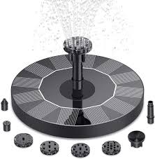 A solar water fountain is an environmentally friendly way of adding a little charm to your garden or landscape. Amazon Com Aisitin Solar Fountain Pump Solar Water Fountain Pump With 6 Nozzles Solar Powered Fountain Pump For Bird Bath Ponds Garden Swimming Pool Fish Tank Outdoor And Aquarium Home Improvement