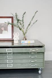 Architects Flat File Cabinet Coffee Table In Green Flat File Cabinet Flat Files Decor