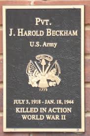Pvt. J. Harold Beckham, a War Memorial