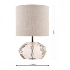 This stunning table crystal lamp brings radiance to any desk or bedside table. Laura Ashley Lighting Ivy Crystal Table Light Grey Linen Shade