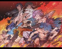 刀剣乱舞 傷だらけでも戦い続ける刀剣男士たち アニメ戦士 イラスト 刀剣 乱舞