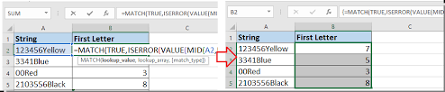 A = 1, b = 2. How To Quickly Find The Position Of First Letter Alpha From String In Excel