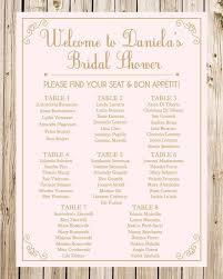Bridal Shower Seating Chart Guest List Sign Wedding Blush Gold Custom Seating Chart Wedding Wedding Guest Table Bridal Shower