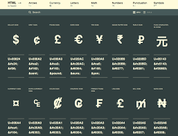 html arrows 線上特殊符號表 收錄各符號內碼unicode hex code html code 等資訊 math numbers letters punctuation