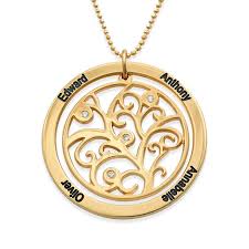 Check spelling or type a new query. Family Tree Birthstone Necklace Gold Plated With Diamonds My Name Necklace