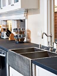 kitchen with nickel plated, hammered