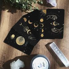 Wild Moon Oracle Deck Black Gold White Celestial Art Stars Sun Moonchild Magic Moons Dreamy Gifts Magical Cards The Moon Tarot Tarot Cards Art The Moon Tarot Card