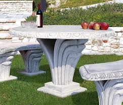 Bruchrauh, natureben, kanten geflammt, ecken leicht gerundet, abgefast. Garten Und Parkeinrichtungen Schmidt Interieur Stuttgart Steintisch Aviolo Rund O 130