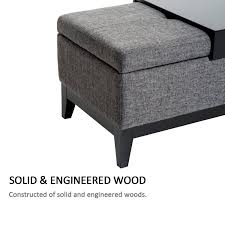 Black And White Ottoman Bench Homcom 42 Linen Fabric Rectangular Storage Ottoman Bench With Tray Grey For More Information Storage Ottoman Storage Ottoman Bench Fabric Storage Ottoman