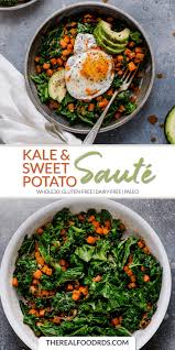 Kale And Sweet Potato Saute The Real Food Dietitians Recipe Kale Recipes Healthy Stuffed Sweet Potato Healthy Sweet Potato Recipes Healthy