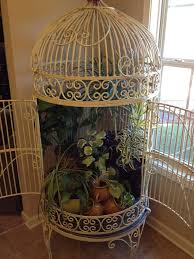 Bird Cage Decor Ideas Pinterest Pin By Christine Hughes Lawson On For The Yard Pinterest Bird Cage Decor Vintage Bird Cage Large Bird Cages