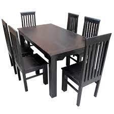 The chairs would look sophisticated in dark fabric, such as charcoal gray. Lincoln Solid Rosewood Dining Table And Chair Set