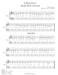 I found this sheet music for jingle bells. C D E F G Jingle Bells Free Copy Sheet Music Free Sheet Music Music