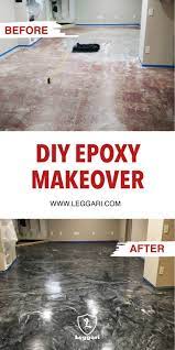 Metallic epoxy floor coatings are a hot new trend that is slowly finding its way into the home as a very high tech and exotic looking garage flooring option. Diy Epoxy Makeover Purchase Your Epoxy Floor Kit Today Visit Www Leggari Com Epoxy Epoxyresin Epoxyfloor Custom Diy Epoxy Epoxy Floor Diy Diy Flooring