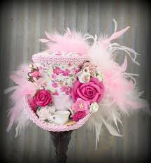 Mini Top Hat Pink Tea Cup Hat Tea Pot Alice In Wonderland Mad Hatter Hat Steampunk Tea Hat Mad Hatter Tea Part Tea Hats Pink Tea Cups Mad Hatter Tea Party
