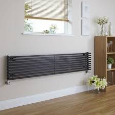 fin black horizontal single panel designer radiator 13 5 x 63 ruimtebesparend stijlen wonen