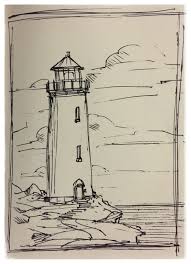29 Lighthouse Ink Scene Scenery Sketch Layout Doodle Drawing Art Artist Mikeph Landscape Pencil Drawings Pencil Sketches Landscape Landscape Sketch