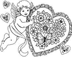 Cupid Heart Valentine Coloring Valentine Coloring Pages Valentines Day Coloring Page