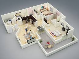 25 More 2 Bedroom 3d Floor Plans 3d House Plans Floor Plan Design Bedroom House Plans