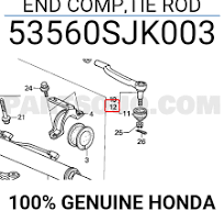 53560SJK003 Honda END COMP,TIE ROD
