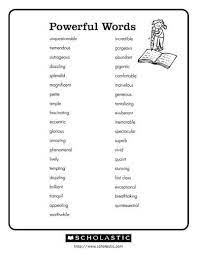 We help your children build good study. Powerful Words Worksheets Printables Scholastic Parents