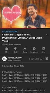 Mugen rao is a singer and actor from malaysia. Mugen Rao On Twitter 6 On Trending 600k Views Thanks And I Love You Watch Sathiyama Feat Priyashankarii On Ibpstudios Youtube Channel By Clicking The Link Below Https T Co J4ccwsmxmx Mugenrao Priyashankari