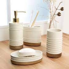 Farmhouse bathroom backsplash idea #6: Rustic Bathroom Accessories Sets Target