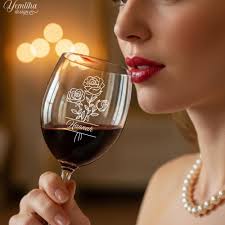 Personalized Engraving Wine Glass With Name, Custom Monogram Wine Glass,  Elegant Bridesmaid & Wedding Gift, Engagement Glass, Christmas Gift