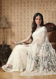 White Saree Bridal White Lace Wedding Dress Nikah Dress Indian Wedding Dress