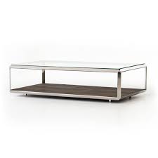 Poly & bark riley marble top rectangle coffee table. Stainless Steel Shagreen Shadow Box Glass Coffee Table