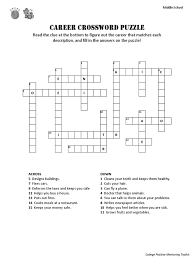 A crossword puzzle on animal habitats. Career Activity Crossword Puzzle Pdf Food And Drink Cooking Food Wine