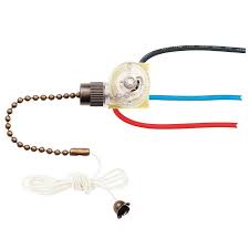 This switch is a basic 2 pole on off switch and only rated at 6amps externally it looks very much like a 16amp rated power switch (intended for switching immersion heaters showers etc). Westinghouse Three Way Fan Light Switch With Antique Brass Pull Chain