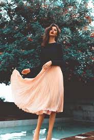 Blush Pleated Skirt Simple Prom Dress Simple Evening Gown Blush Pink Prom Dresses