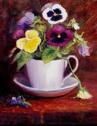 Google Image Result For Http Www Chrisorlikowski Com Images Pansies In Teacup Pansies Pansies Flowers Creative Planter