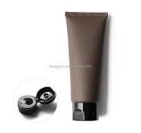Matte Coffee Brown Soft Tube Face Wash Tube Container PE Plastic Hose Black  Lid 30ml 50ml 100ml