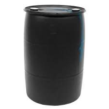 55 Gal Black Industrial Plastic Drum Pth0934 The Home Depot Plastic Drums Rain Barrel Rain Barrel Kit