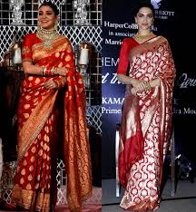 Virushka Wedding Reception Anushka Sharma S Saree Inspired By Deepika Padukone See Pics And Decide Check out our banarasi sarees selection for the very best in unique or custom, handmade pieces from our dresses shops.