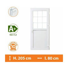 Portes D Entree Aluminium Pvc Modele 492 Interieur Titane Exterieur Titane Largeur 88cm Hauteur 200cm Sens D Ouverture Din Gauche 545692088020001