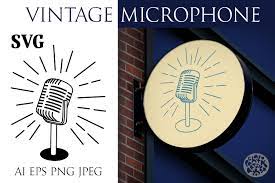Download Old Vintage Retro Microphone Svg Musical Png Eps Jpeg Logo 1085450 Illustrations Design Bundles