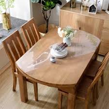 They give a definite end to the table with is pretty useful if you have a patriarch that insists on sitting at the head, but you want to keep a more casual feel in your home. Balle 1 5mm Oval Pvc Transparent Tablecloth Custom Shape Table Cover Protect Desk Dining Highly Quality Clear Soft Glass Tablecloths Aliexpress