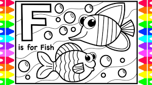 Check out our fish coloring pages selection for the very best in unique or custom, handmade pieces from our coloring books shops. Coloring Alphabets For Kids F Is For Fish Coloring Page Abc Coloring Pages Kids Fun Coloring Youtube