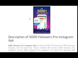 5000 Followers Pro Instagram Apk For Android Free Download Instagram Youtube App