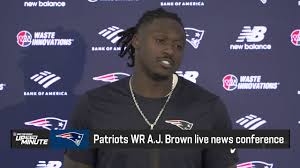 A.J. Brown speaks with media members one day after Patriots 