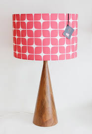 Lamp Shade 14 Drum Raspberry Geometric Cotton Linen Blend Fabric Washer Top Harp Fitting Pink Lamp Shade Antique Lamp Shades Modern Lamp Shades