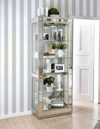 Carrollton Glass Mirror Glamour Curio Cabinet With Light