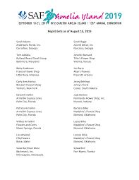 Registrants as of August 15, 2019