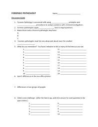 Earth science practice tests by topic. Forensic Pathology Worksheet Forensic Science Criminology