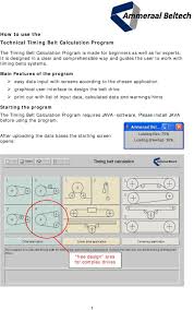 How To Use The Technical Timing Belt Calculation Program